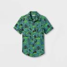 Boys' Challis Short Sleeve Button-down Shirt - Cat & Jack Green/black