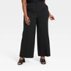 Women's High-rise Wide Leg Pants - Ava & Viv Black