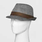 Men's Textured Fedora With Band Fedoras - Goodfellow & Co Grey