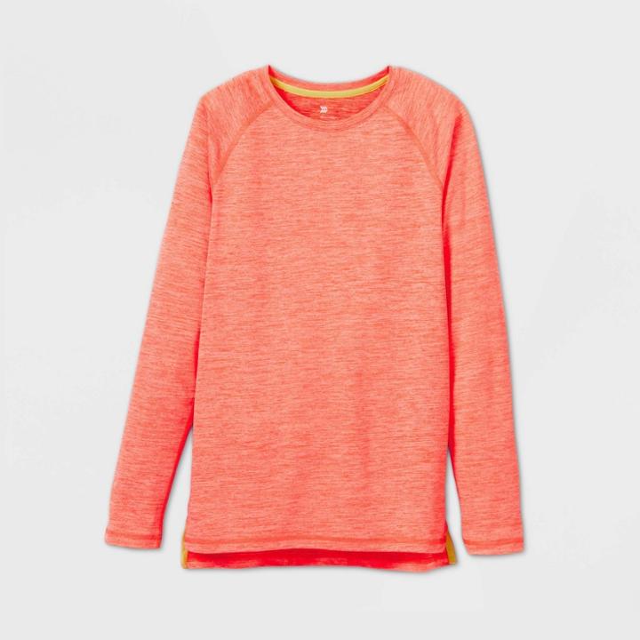 Boys' Quick Dry Upf 50+ Long Sleeve Swim T-shirt - All In Motion Orange