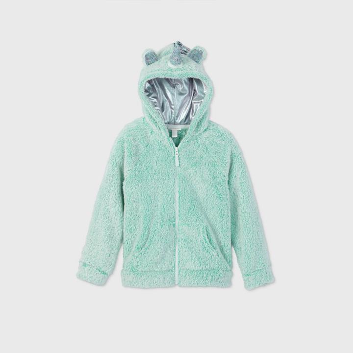 Girls' Sherpa Unicorn Zip-up Hoodie - Cat & Jack