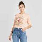 Women's Botanical Floral Stem Long Sleeve T-shirt - Fifth Sun (juniors') - Pink