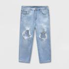 Women's Plus Size High-rise Vintage Straight Cropped Jeans - Universal Thread Light Denim Wash 14w, Light Blue Blue