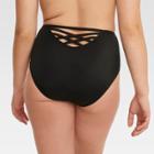 Beach Betty By Miracle Brands Women's Slimming Control Strappy Back High Waist Bikini Swim Bottom - Black