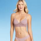 Women's Longline Crochet Detail Bikini Top - Shade & Shore Mauve