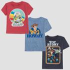 Toddler Boys' Pixar Toy Story 3pk Short Sleeve T-shirts - Blue/red