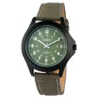 Peugeot Watches Peugeot Men's Aviator Water Resistant Canvas Band -green, Army Green