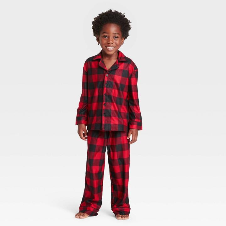 Toddler Holiday Buffalo Check Flannel Matching Family Pajama Set - Wondershop Red