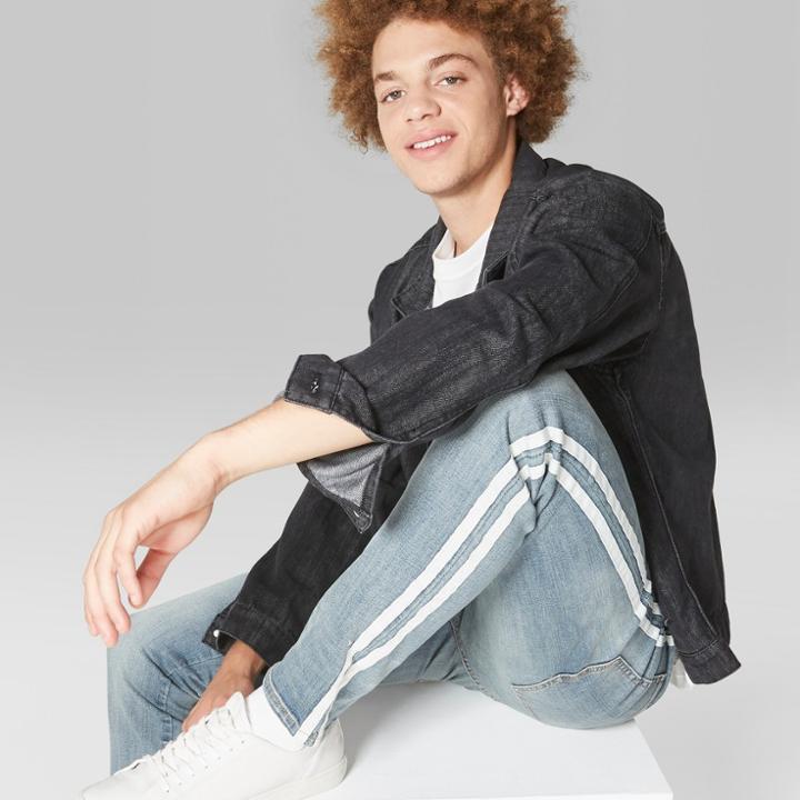 Men's Slim Fit Double Taped Denim Pants - Original Use Indigo