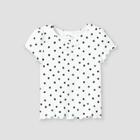 Toddler Girls' Ribbed Short Sleeve T-shirt - Art Class Cream