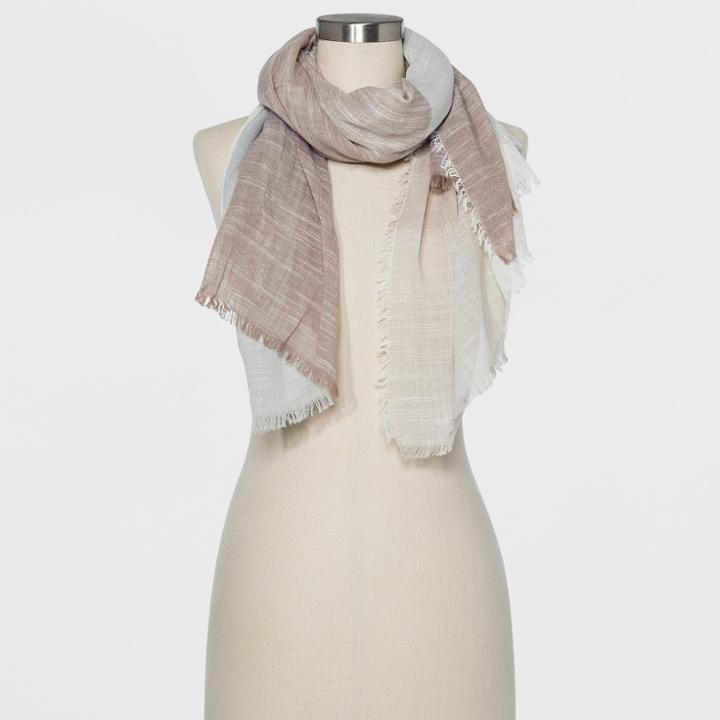 Fashion Scarves Universal Thread Color Block Grey, Gray