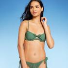 Juniors' Shirred Underwire Bikini Top - Xhilaration Forest Green