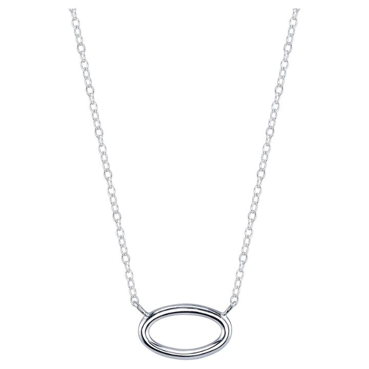 Target Women's Sterling Silver Open Oval Station Necklace -