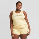 Women's Rugrats Plus Size Muscle Ribbed Cropped Graphic Tank Top - Yellow