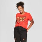 Women's Plus Size Short Sleeve New York Nyc Graphic T-shirt - Mighty Fine (juniors') Red