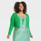 Women's Cropped Cardigan Sweater - Ava & Viv Green