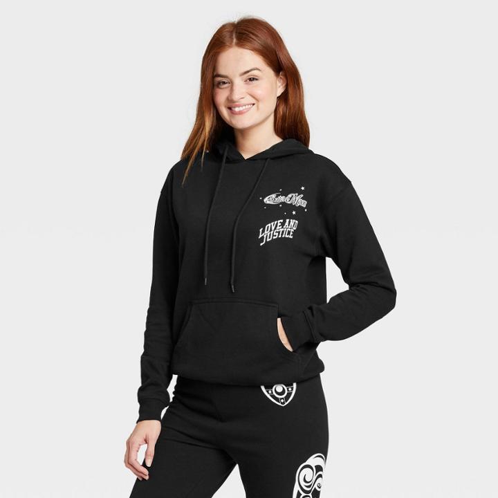 Women's Sailor Moon Hooded Graphic Sweatshirt - Black