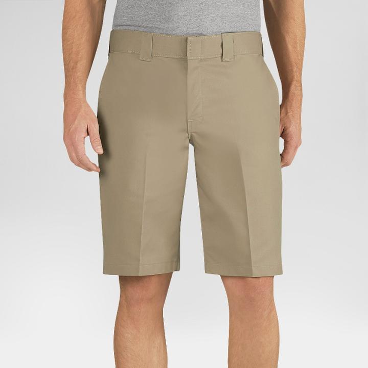 Dickies Men's Relaxed Fit Flex Twill 11 Shorts- Desert