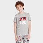 Kids' Holiday Joyful Matching Family Pajama T-shirt - Wondershop Gray