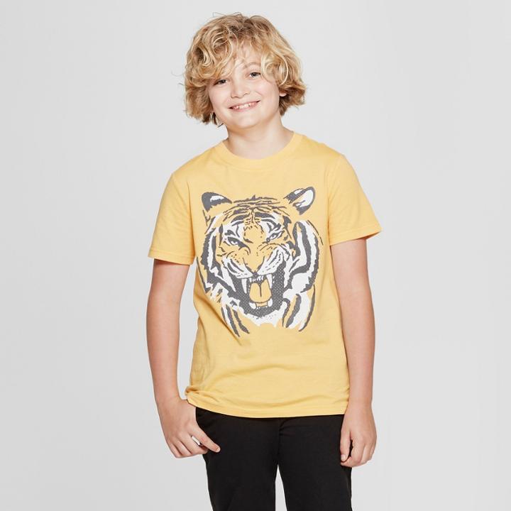 Boys' Short Sleeve Tiger Graphic T-shirt - Cat & Jack Yellow
