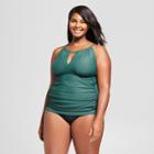 Women's Keyhole High Neck Tankini - Ava & Viv Teal (blue)