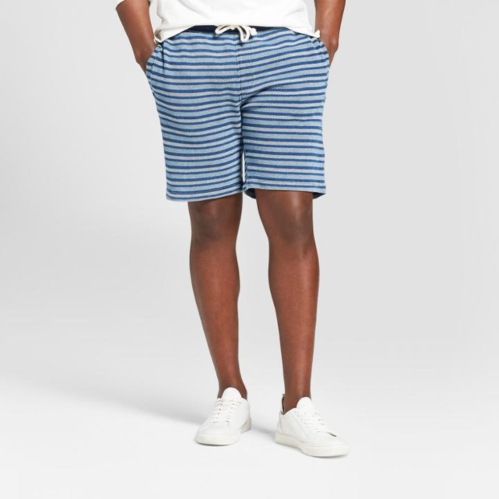 Men's Striped 8.5 Herringbone Knit Shorts - Goodfellow & Co Indigo