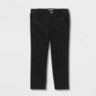 Toddler Boys' Uniform Straight Pants With Rib Waistband - Cat & Jack Black