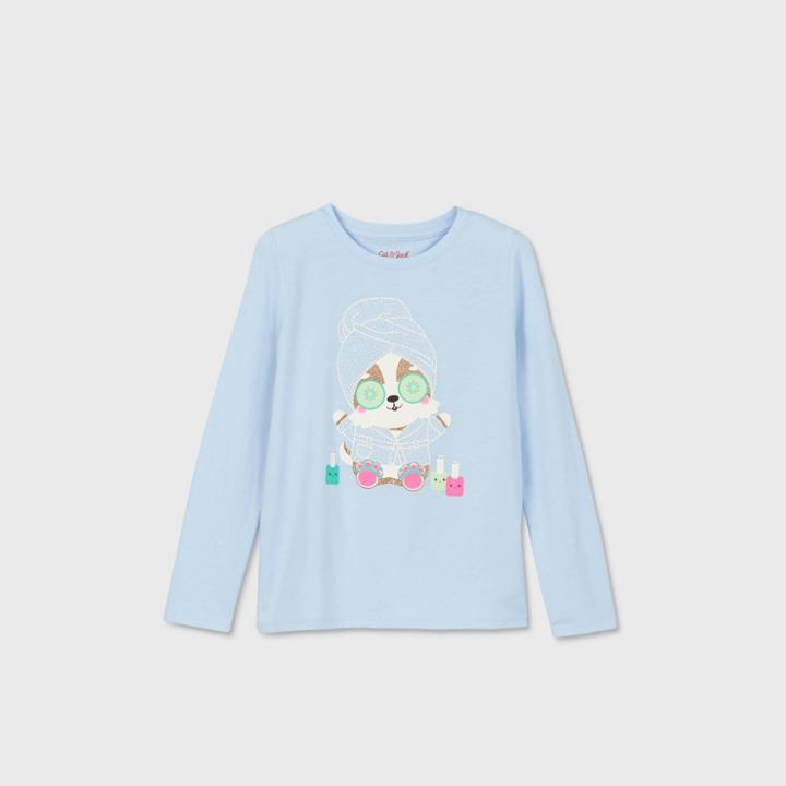 Girls' Long Sleeve Spa Dog Graphic T-shirt - Cat & Jack