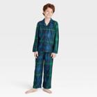 Kids' Holiday Tartan Plaid Flannel Matching Family Pajama Set - Wondershop Blue
