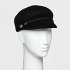 Women's Cord Trim Newsboy Hat - A New Day Black