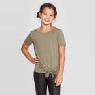 Girls' Side Tie T-shirt - Art Class Green M, Girl's,