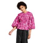 Women's Mum Floral Scallop Back Blouse - Kika Vargas X Target Pink Xxs
