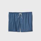 Men's Big & Tall 7 Geometric Elastic Waist Swim Trunks - Goodfellow & Co Blue Haze