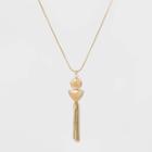 Worn Gold Pendant Necklace With Tassel - Universal Thread Gold