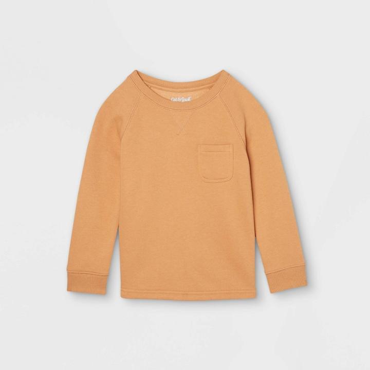 Toddler Knit Pullover Sweatshirt - Cat & Jack Brown