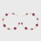 Stationed Bead Hoop Earrings - A New Day Burgundy, Red