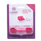 Gabby Double Face Double Snap Barrette - Hot Pink