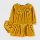 Baby Girls' Holiday Bow Dress - Just One You Made By Carter's Yellow Newborn, Girl's