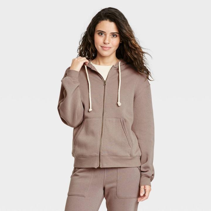 Women's Fleece Zip-up Hooded Sweatshirt - Universal Thread
