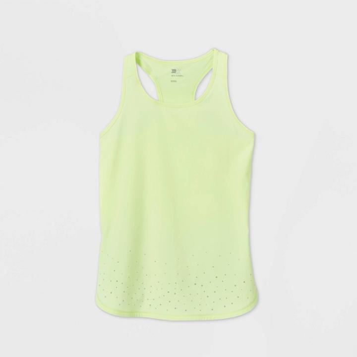 Girls' Laser Cut Stretch Woven Tank Top - All In Motion Bright Yellow