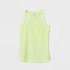 Girls' Laser Cut Stretch Woven Tank Top - All In Motion Bright Yellow