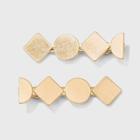 Geometric Worn Gold Salon Clip Set - Universal Thread Gold