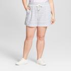 Target Women's Plus Size Striped French Terry Shorts - A New Day Navy/white X, Blue