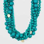 Sugarfix By Baublebar Beaded Statement With Gold Coins Necklace - Turquoise, Women's