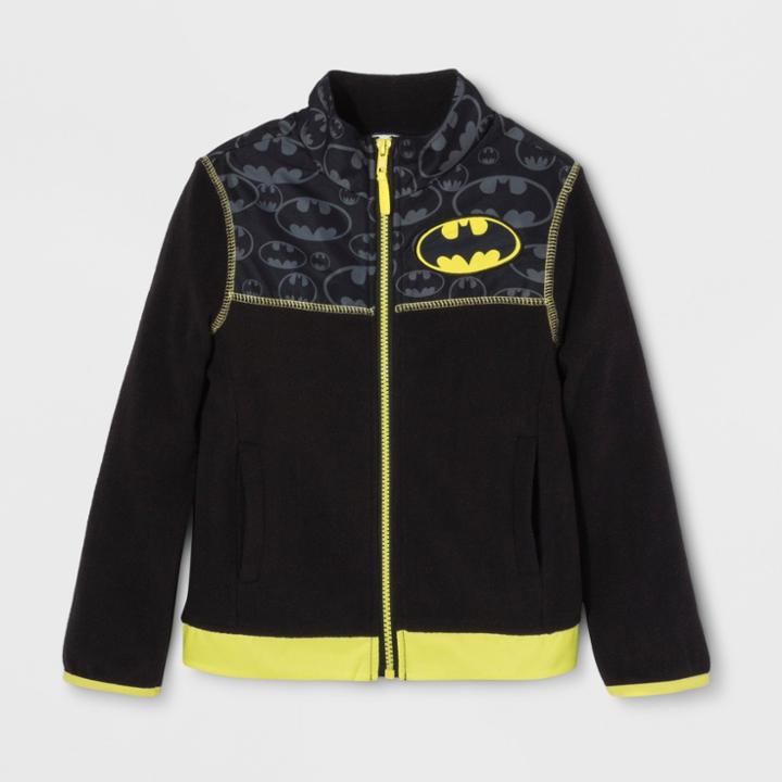 Dc Comics Boys' Batman Fleece Jacket - Black