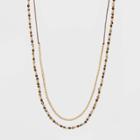 Semi Red Jasper Dalmatian Jasper Glass Necklace - Universal Thread Gold,