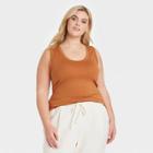 Women's Plus Size Slim Fit Tank Top - A New Day Brown