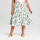 Women's Plus Size Floral Print Ruffle Wrap Skirt - Ava & Viv
