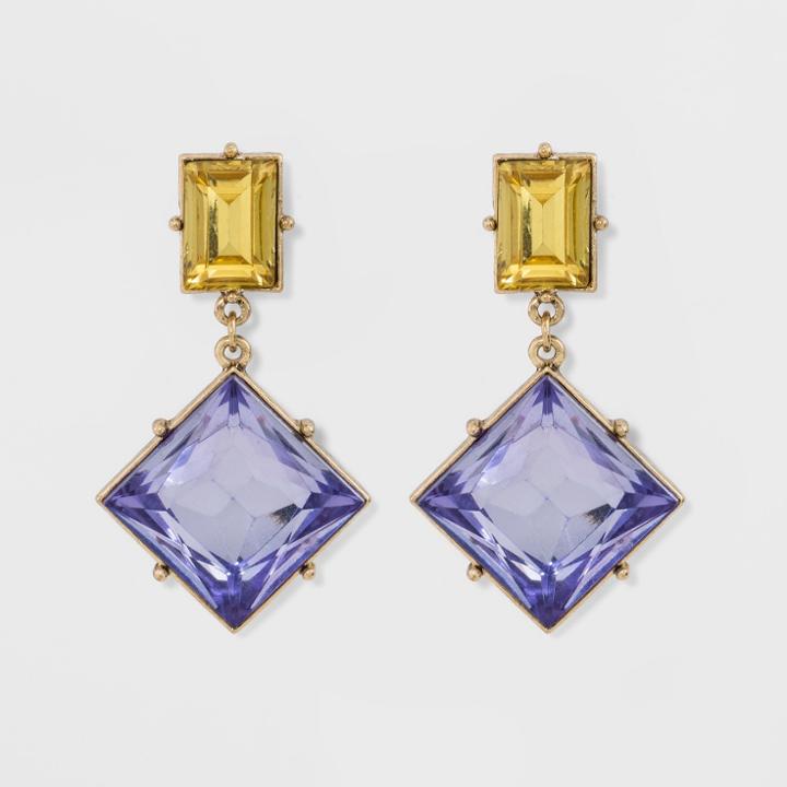 Sugarfix By Baublebar Graphic Crystal Drop Earrings - Purple, Girl's
