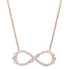 Journee Collection 3/8 Ct. T.w. Round-cut Cz Bezel Set Infinity Pendant Necklace In Sterling Silver - Rose Gold